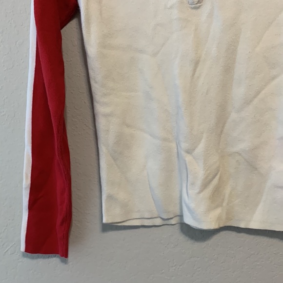 Vintage Polo Jeans Red Sleeve Zip Neck Long Sleeve Top - Picture 4 of 8